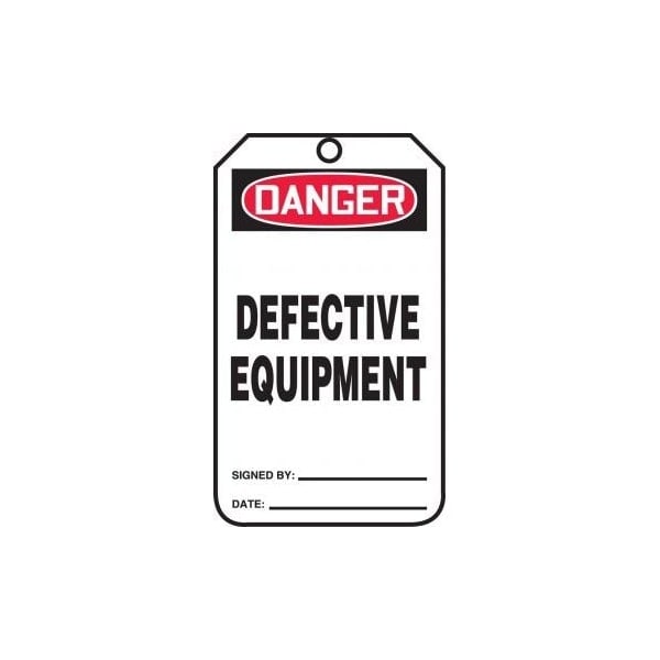 Accuform Safety Tags, DANGER DEFECTIVE EQUIPMENT, 8.5inx 3.875in, PF-Cardstock, 25PK MDT272CTP - main
